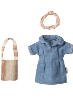 Maileg Denim Kjole Og Taske, Mor Mus<Børn Bad, Leg & Interiør
