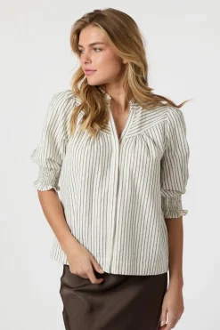 Neo Noir Diana Crepe Stripe Blouse 165203< Bluser & Skjorter