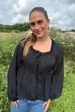 Dear Molly Dot Bow 156761C< Bluser & Skjorter