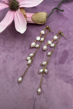 Double String Pearl Earring*Mellow Moon