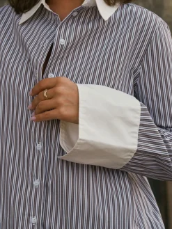 Dranila Stripe Shirt 165982*Neo Noir