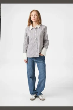 Dranila Stripe Shirt 165982*Neo Noir