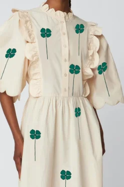 Embroidered Midi Dress With Scallopseb51-4122*Stella Nova Outlet