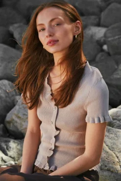 Esla Frill Knit Tee 164432*Neo Noir Best