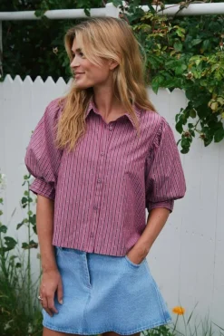 Neo Noir Etta Soft Stripe Stone Shirt 166416< Bluser & Skjorter|Ammevenligt Tøj