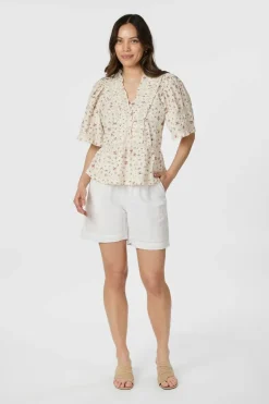 Neo Noir Evienne Floral Blush Top 626< T-Shirts & Toppe