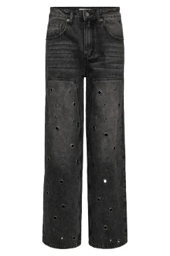 Haute L'Amitié Eyelet Patch Jeans HL10337< Bukser, Jeans & Leggings