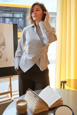 Neo Noir Fenli Striped Shirt 165677< Bluser & Skjorter|Ammevenligt Tøj