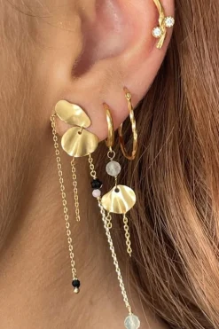 Stine A Festive Clear Sea Earring With Chains & Stones< Øreringe