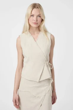 Neo Noir Filora Ramie Wrap Waistcoat 166243< Overtøj & Jakker