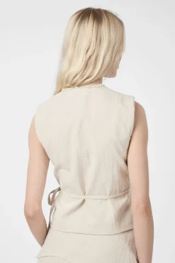 Neo Noir Filora Ramie Wrap Waistcoat 166243< Overtøj & Jakker