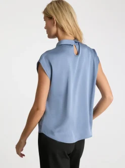 Neo Noir Fleur Drapy Satin Blouse< T-Shirts & Toppe