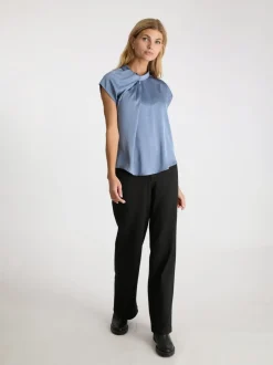 Neo Noir Fleur Drapy Satin Blouse< T-Shirts & Toppe