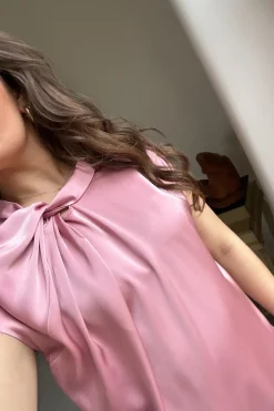 Fleur Drapy Satin Blouse*Neo Noir Clearance