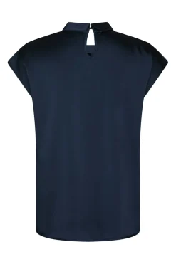 Fleur Drapy Satin Blouse 160990*Neo Noir Outlet