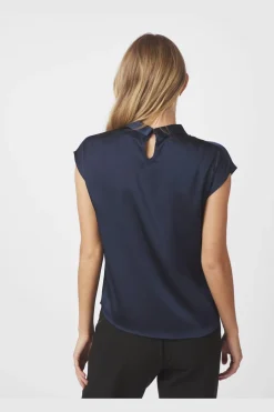 Fleur Drapy Satin Blouse 160990*Neo Noir Outlet