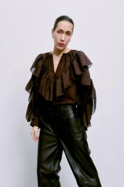 Fria Frill Blouse 60121*Second Female Clearance