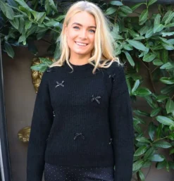 Liberte Fro Bow Pullover 22104< Strik|Bluser & Skjorter