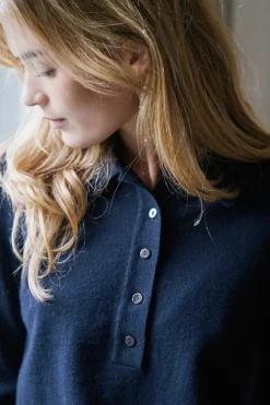 Genea Knit Polo Blouse 163891*Neo Noir