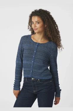 Neo Noir Gini Chevron Knit Cardigan 166461< Cardigans|Ammevenligt Tøj