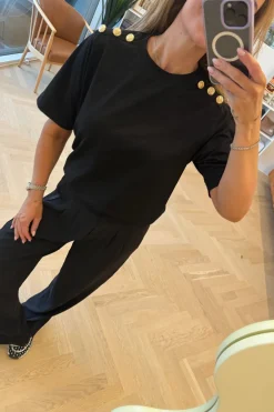 Valentin Studio Gold Button Casual T-shirt< T-Shirts & Toppe