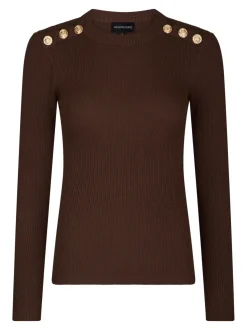 Gold Button Knit Blouse 160471*Valentin Studio Sale