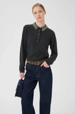 Gestuz Gzmanzi Deco Polo Pullover 10910778< Strik|Bluser & Skjorter