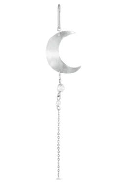 Half Moon Earring with pearl chain Left*Jane Kønig New