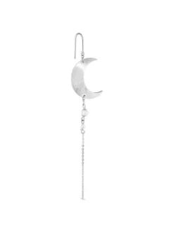 Half Moon Earring with pearl chain Left*Jane Kønig New