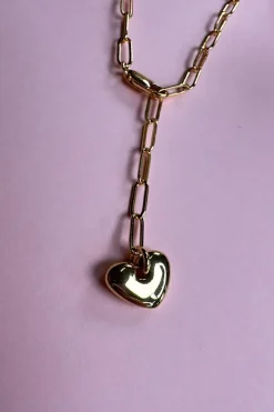 Mellow Moon Heart Chain Necklace< Halskæder