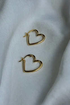 Mellow Moon Heart Earring small< Øreringe