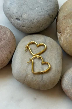 Mellow Moon Heart Earring small< Øreringe