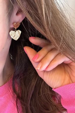 Mellow Moon Heart On Heart Earring< Øreringe
