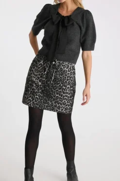 Henrietta Leopard Skirt*Neo Noir Clearance