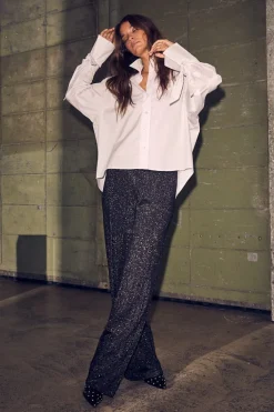 Hole Lurex Knit Pant HL10396*Haute L'Amitié Clearance