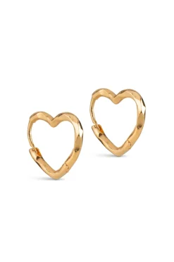 Enamel Copenhagen Hoops, Organic Heart Small E413GM< Øreringe