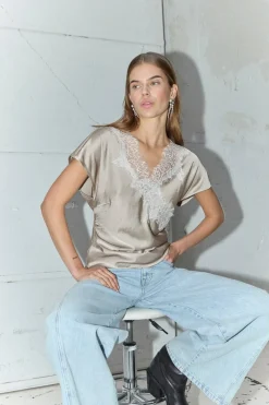 Co´Couture Iduncc Lace Ss Blouse 45167< Bluser & Skjorter