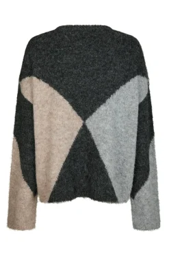 Inga Check Fluff Knit Blouse 165205*Neo Noir Sale