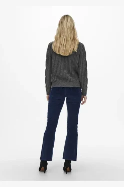 andrea L/S Zip Cable Pullove Knt*JDY Outlet