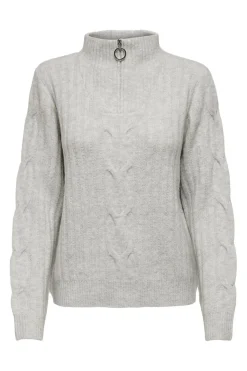 JDY andrea L/S Zip Cable Pullove Knt< Bluser & Skjorter|Strik