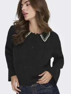 april Life L/S Pearl Collar Pull Knt*JDY Best