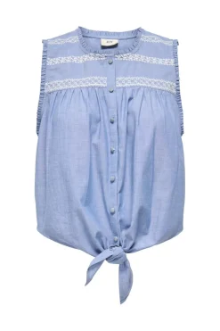 bella S/L Emb Knot Shirt*JDY Hot