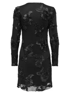 JDY casablanca L/S Mesh Short Dress< Kjoler