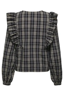 JDY dolly L/S Check Top< Bluser & Skjorter