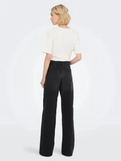 JDY felina-Fina Wide Blk Jeansdnm< Bukser, Jeans & Leggings