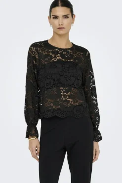 JDY lacey L/S Lace Top< Bluser & Skjorter