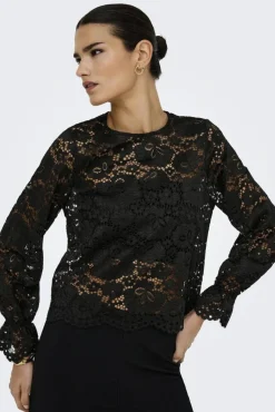 JDY lacey L/S Lace Top< Bluser & Skjorter