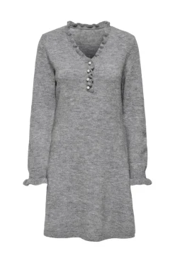 JDY letty L/S V-Neck Frill Dress Knt< Kjoler