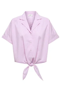 JDY mio S/S Knot Shirt Dia< Bluser & Skjorter|Ammevenligt Tøj