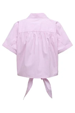 JDY mio S/S Knot Shirt Dia< Bluser & Skjorter|Ammevenligt Tøj